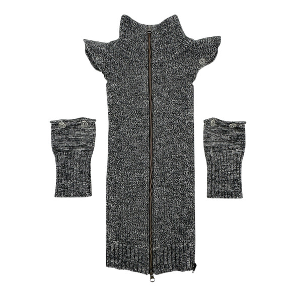 VERONICA BEARD Uptown Black Mélange Wool Dickey & Cuffs - Picture 1 of 8